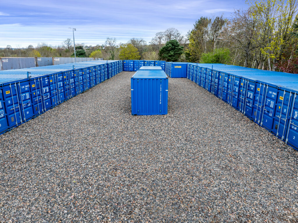 New Boxxs one-trip containers in Linlithgow with gated security