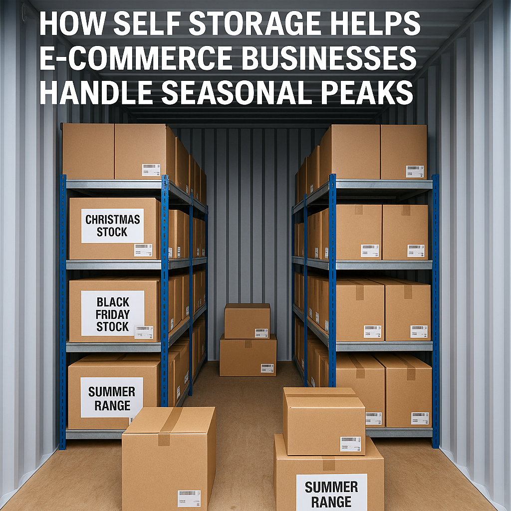 E-commerce seasonal stock stored in a Boxxs Self Storage container in Linlithgow ready for dispatch