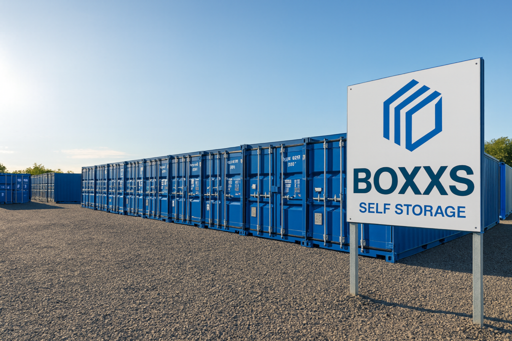 Exterior view of Boxxs Self Storage yard in Linlithgow